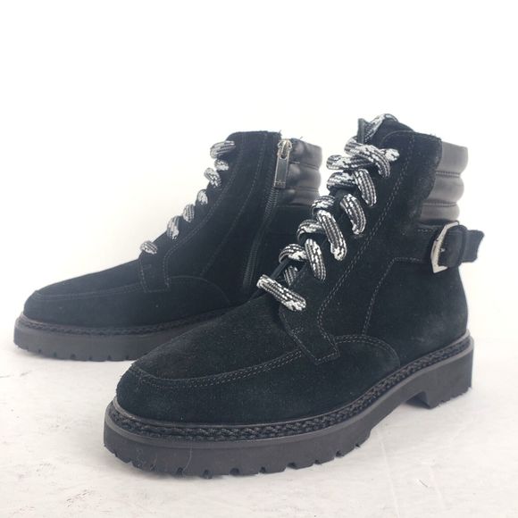 AQUATALIA Women's Mayra Boot Black Size 5 Weatherproof Lace-Up Quilted - Picture 1 of 12